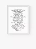 EAST END PRINTS Honeymoon Hotel 'Vogue Lyrics' Framed Print 25x30cm