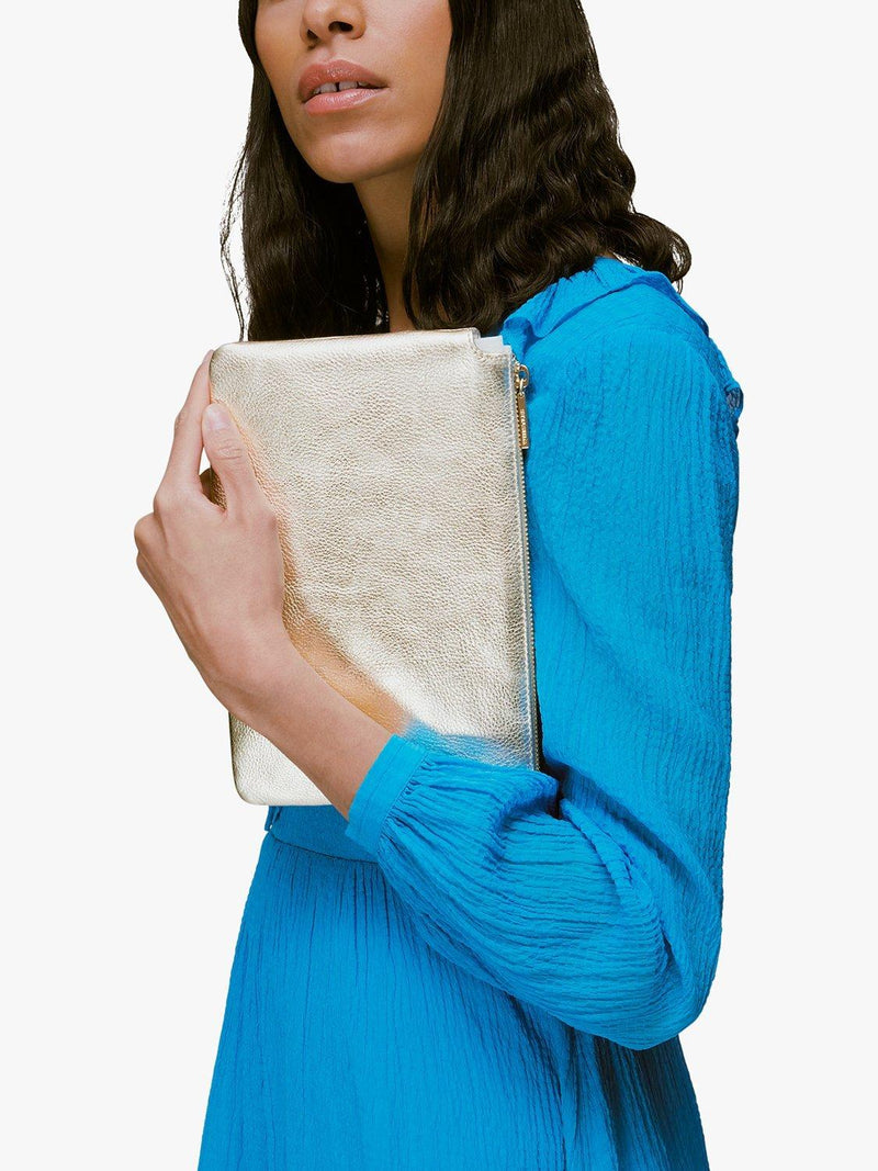 Whistles Elita leather double pouch clutch bag (British brand)