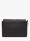 Whistles leather double pouch black - British product