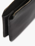 Whistles leather double pouch black - British product