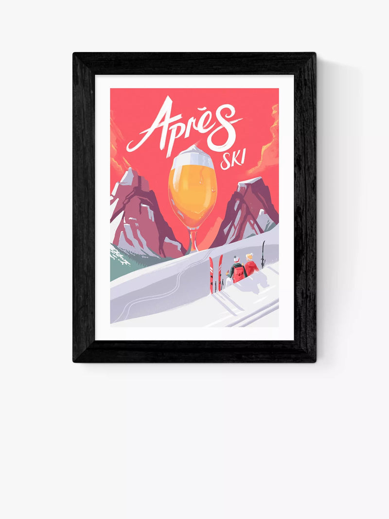 East End Prints Mark Harrison 'Après Ski' Wood Framed Print 25x30cm