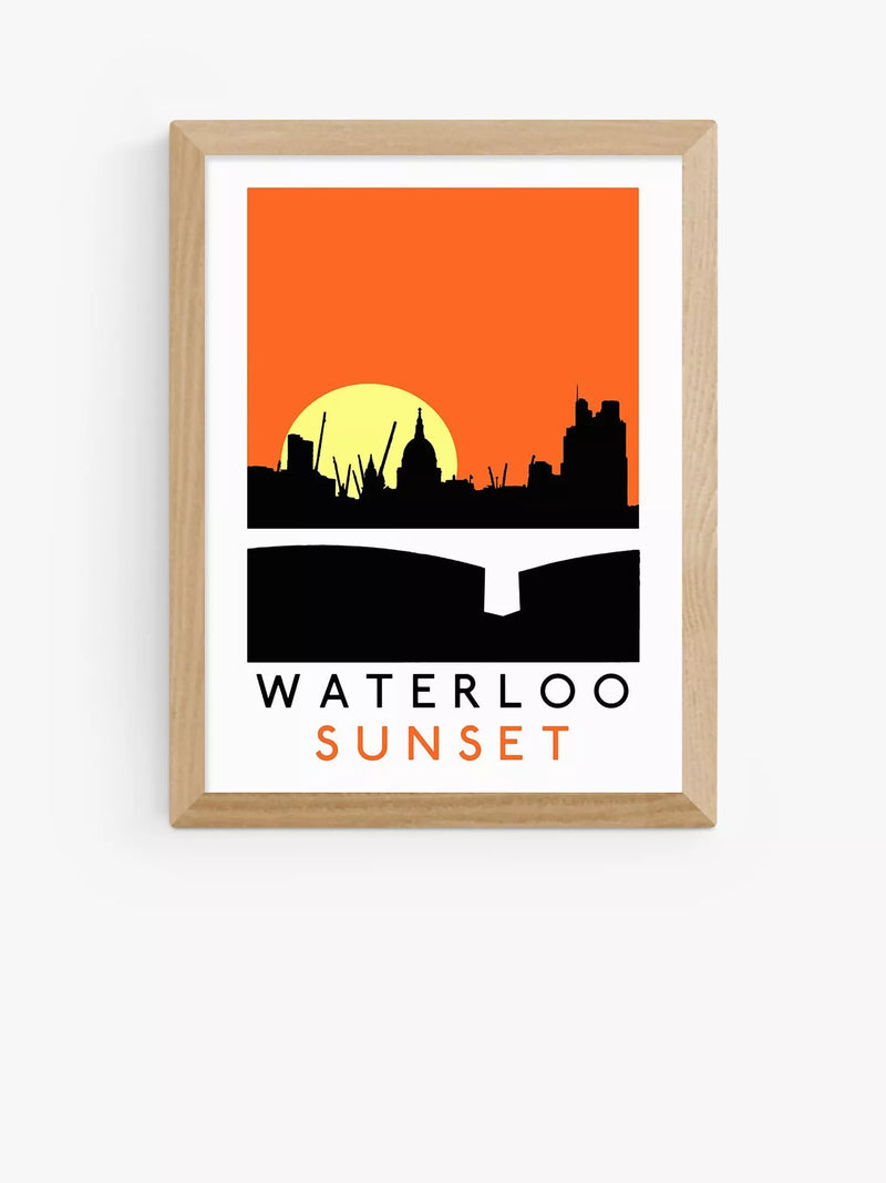 EAST END PRINTS Indieprints 'Waterloo Sunset' Framed Print 30x40cm