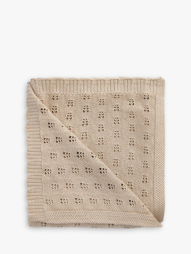 The Little Tailor Cotton Pointelle Baby Blanket