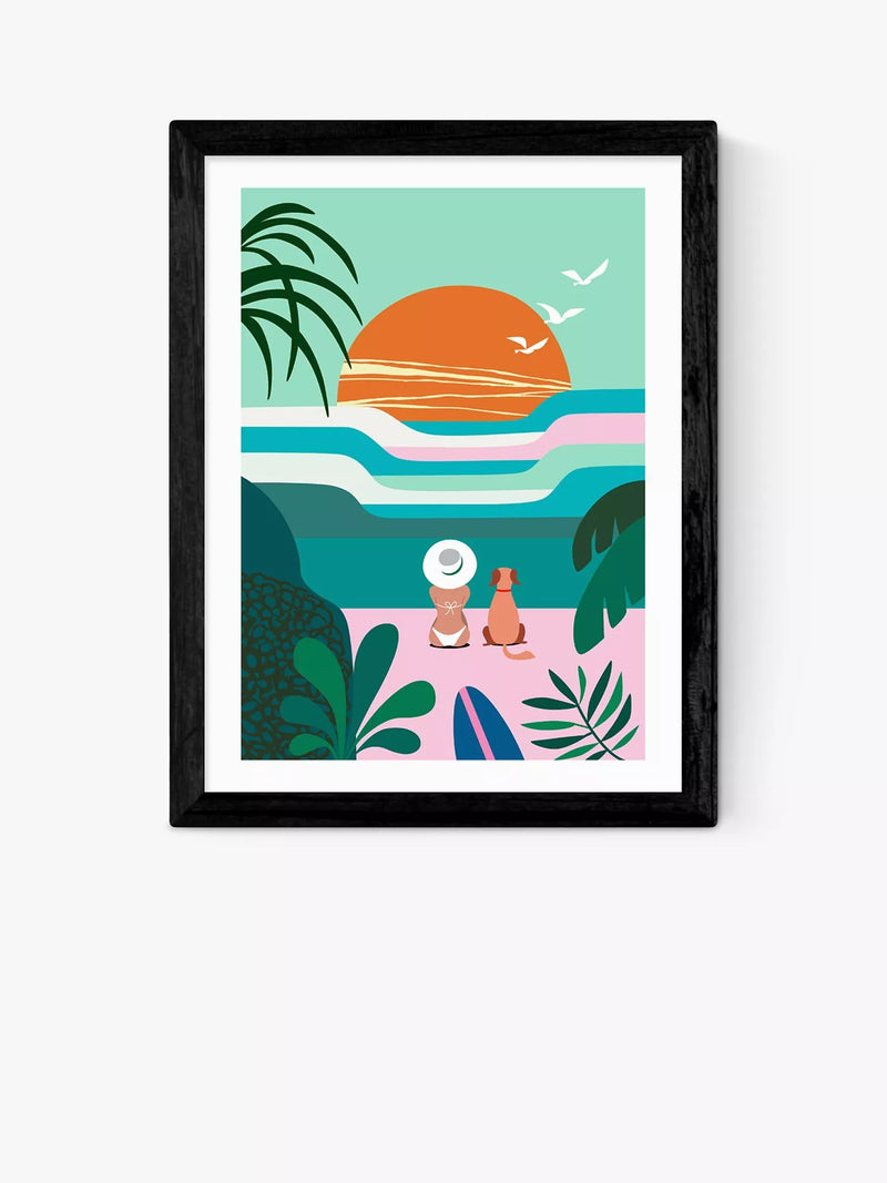 EAST END PRINTS Rachel Lee 'Sun Flock' Framed Print 60x80cm