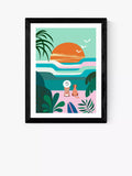 EAST END PRINTS Rachel Lee 'Sun Flock' Framed Print 60x80cm