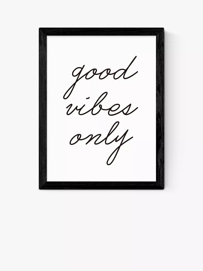 EAST END PRINTS Rafael Farias 'Good Vibes Only' Framed Print - Black Frame 53.4 x 43.4cm