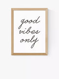 EAST END PRINTS Rafael Farias 'Good Vibes Only' Framed Print - Oak Frame 43.4 x 33.4cm