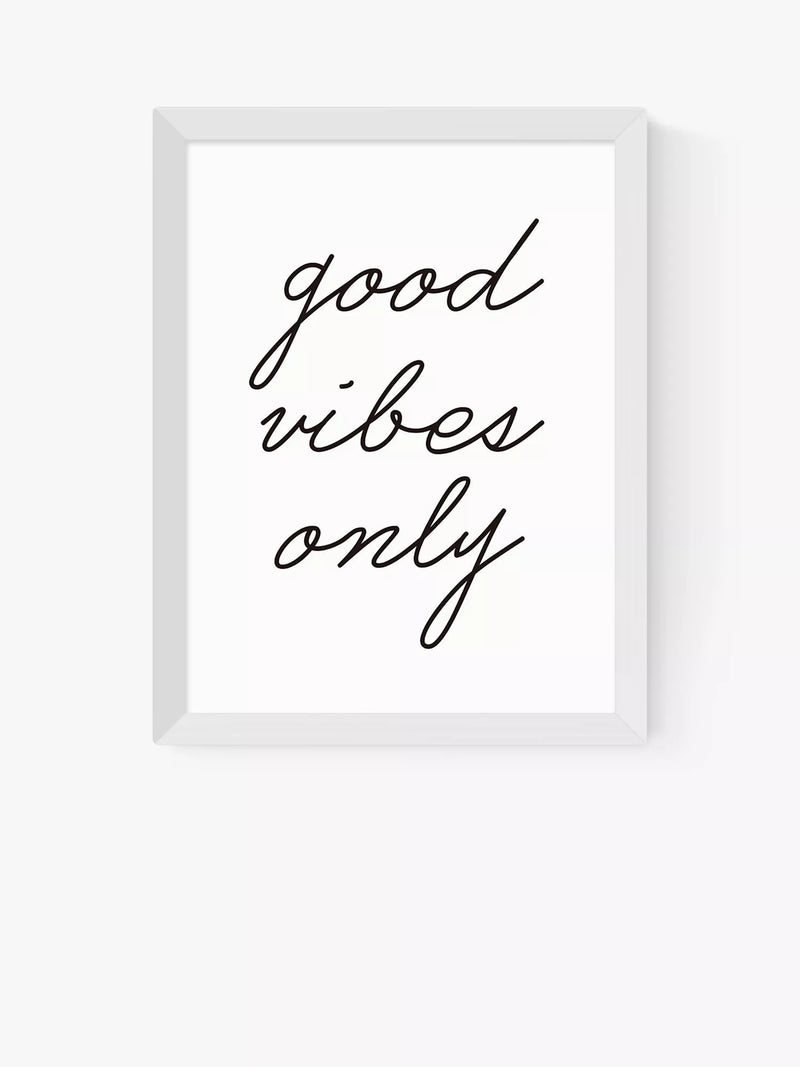 EAST END PRINTS Rafael Farias 'Good Vibes Only' Framed Print - Black Frame 83.4 x 63.4cm