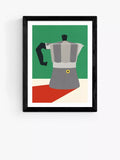 EAST END PRINTS espresso coffee maker framed print 25x30cm (British brand)