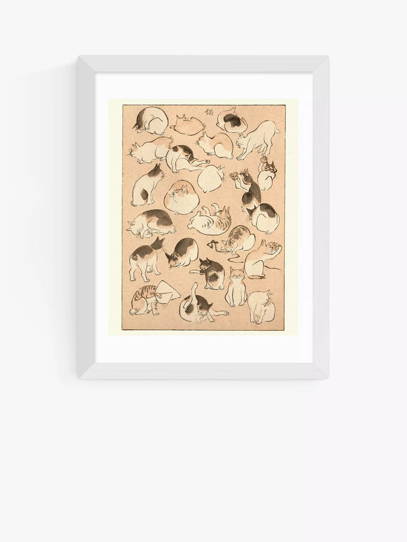 East End Prints framed cat print 30x40cm - British product