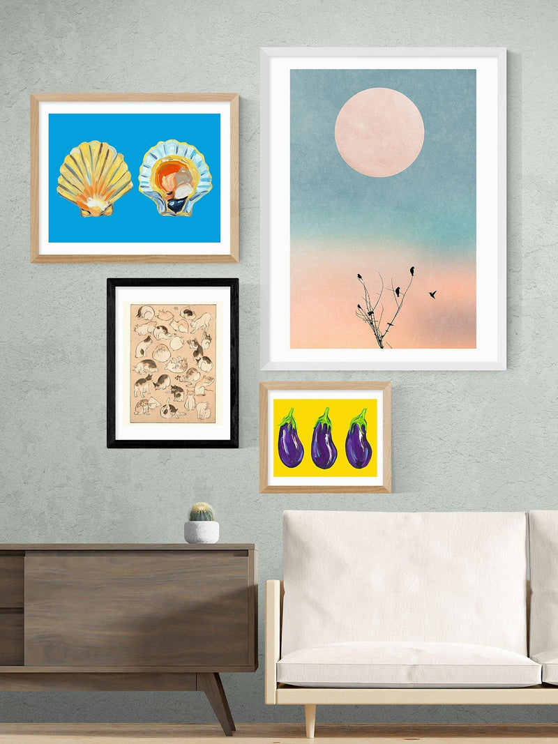 East End Prints framed cat print 30x40cm - British product