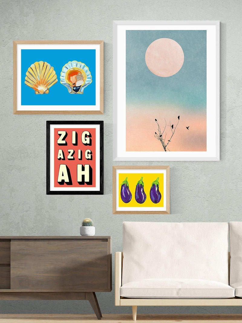 EAST END PRINTS Indieprints Zig-Azig-Ah framed print 30x40cm - British product