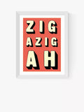 EAST END PRINTS Indieprints 'Zig-Azig-Ah' Framed Art Print, 30x40cm