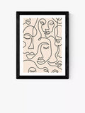 EAST END PRINTS Sundry Society 'Single Line Faces' Framed Art Print 25x30cm