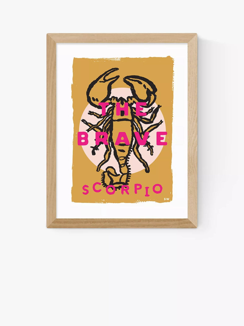 EAST END PRINTS Sophie Ward 'Scorpio The Brave' Framed Art Print, 25x30cm