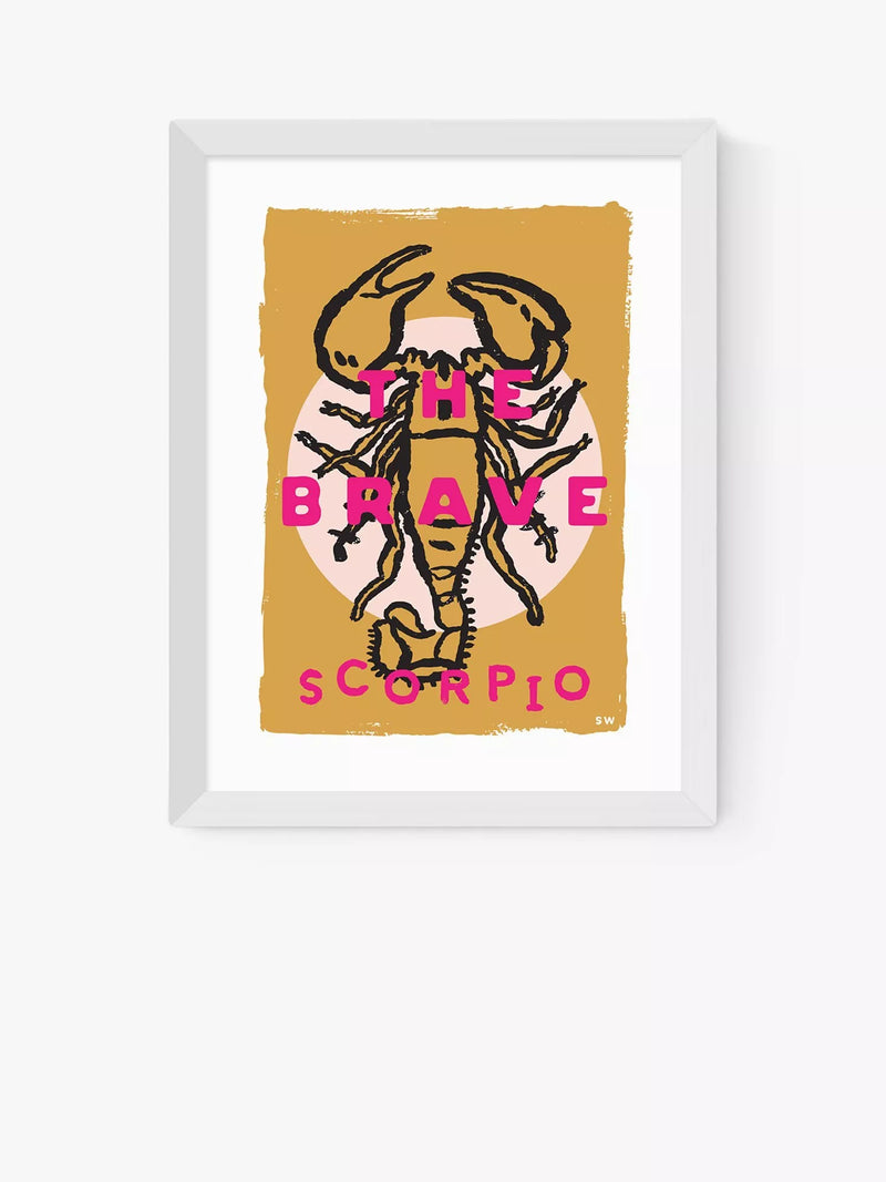 EAST END PRINTS Sophie Ward 'Scorpio The Brave' Framed Art Print, 25x30cm