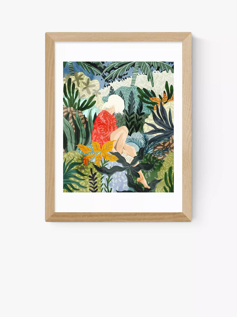 EAST END PRINTS 83 Oranges 'Distracted Reader' Framed Print, 60x80cm