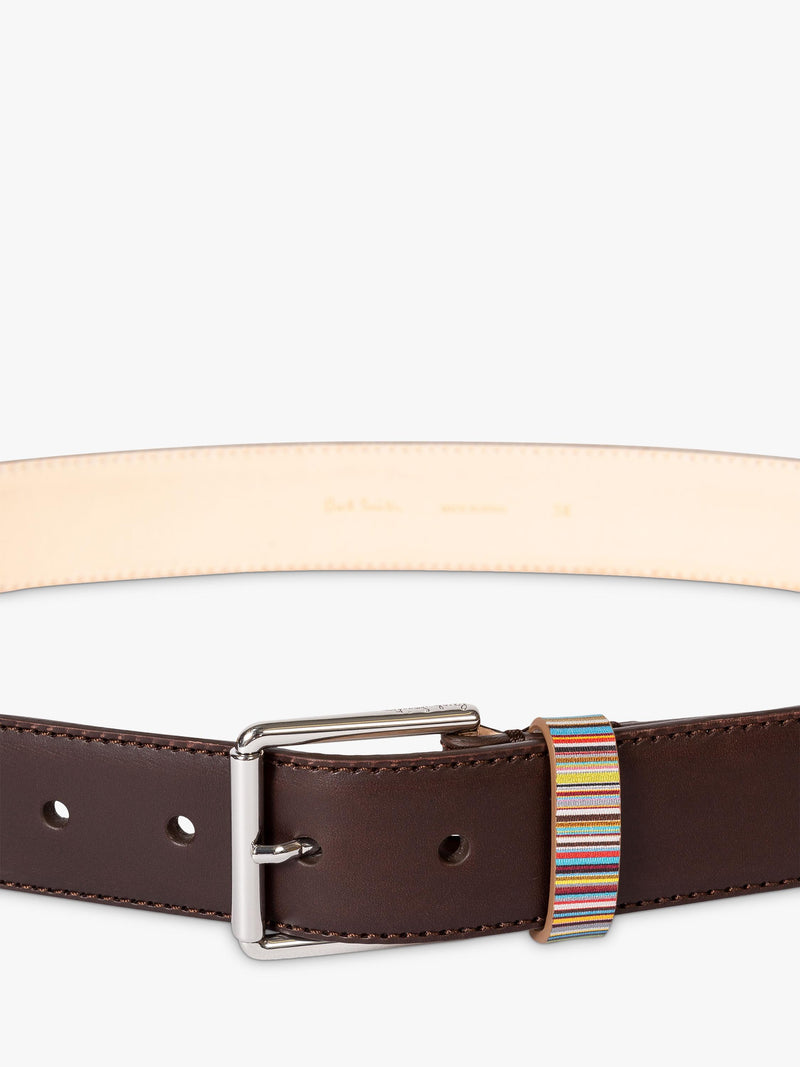 Paul Smith multicoloured stripe leather belt (British brand)