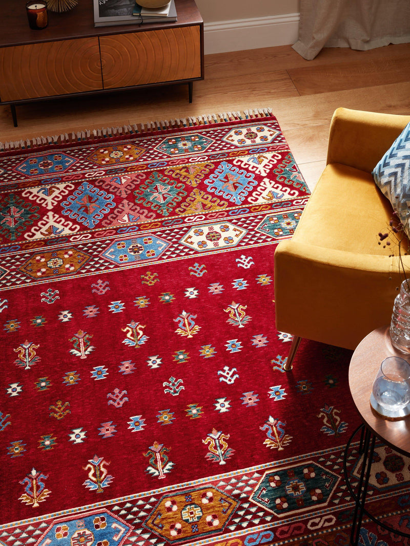 Gooch Luxury Khurjeen rug geometric wool viscose, UK version