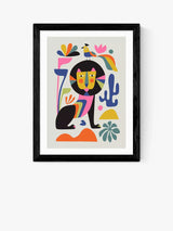 John Lewis EAST END PRINTS Rachel Lee Black Lion Framed Print 30x40cm- Buy online at McGrocer