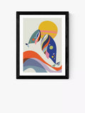 EAST END PRINTS Rachel Lee whales framed print 30x40cm, UK version