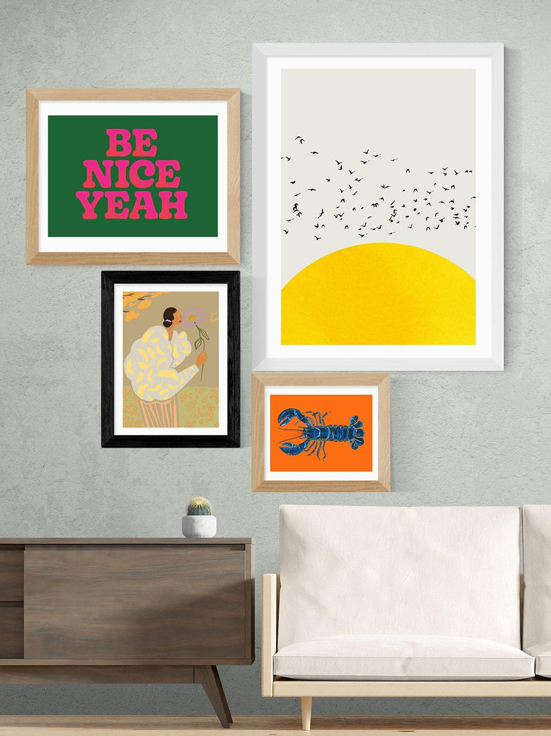 EAST END PRINTS Arty Guava Flourish framed print 25x30cm - British product