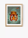 EAST END PRINTS Dieter Braun 'Swimming Tiger' Framed Print 30x40cm