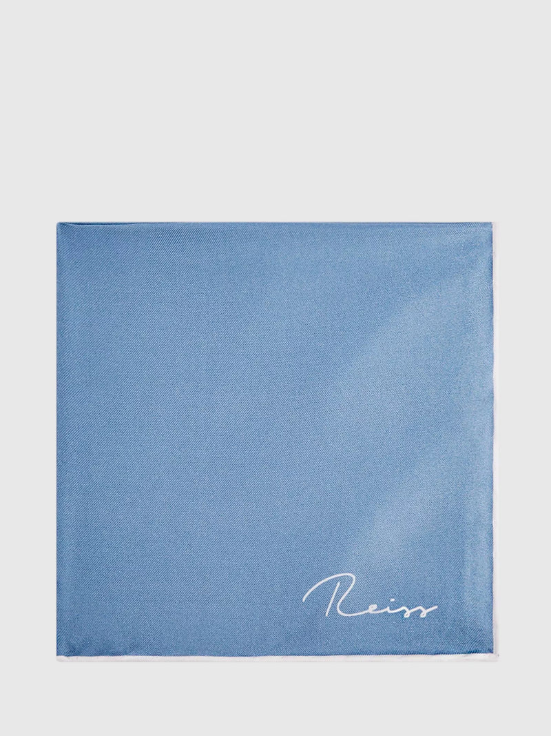 Reiss Ceremony silk pocket square, imported from the UK