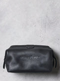 Raging Bull logo leather wash bag (British brand)