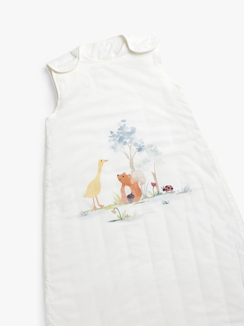 John Lewis Little Animals baby sleeping bag white and multi, UK version
