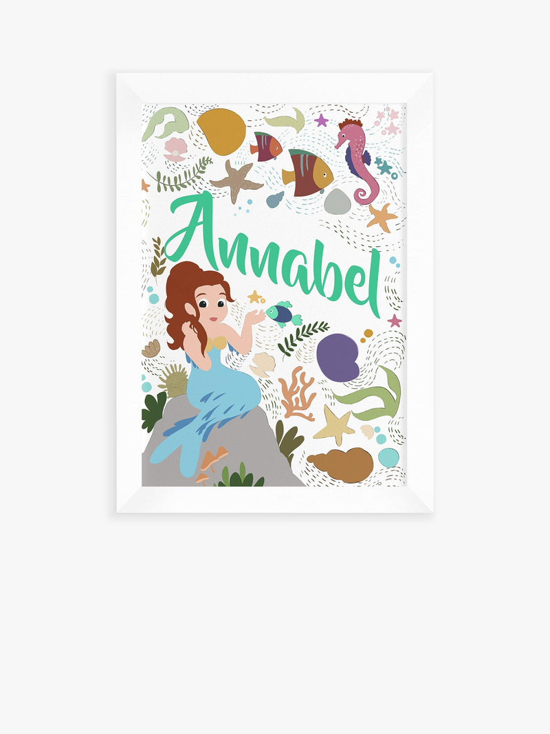 Treat Republic personalised mermaid framed print - British product