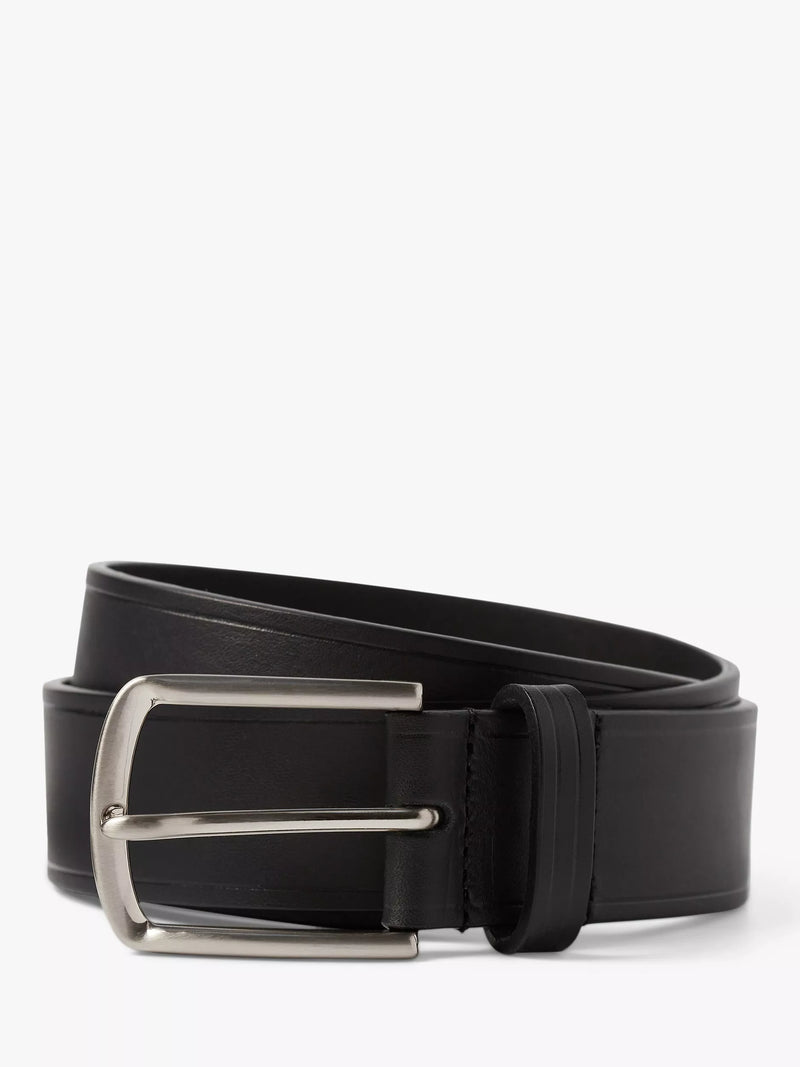 Simon Carter black leather belt with steel buckle - British product