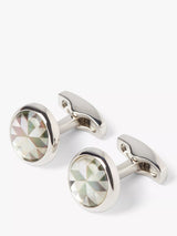 John Lewis Simon Carter Kaleidoscope Mother of Pearl Cufflinks, White/Grey- Buy online at McGrocer