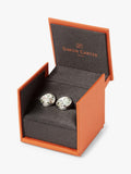 Simon Carter kaleidoscope mother of pearl cufflinks white grey (British brand)