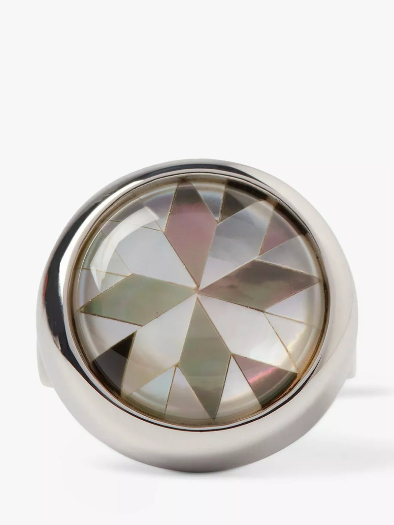 Simon Carter kaleidoscope mother of pearl cufflinks white grey (British brand)