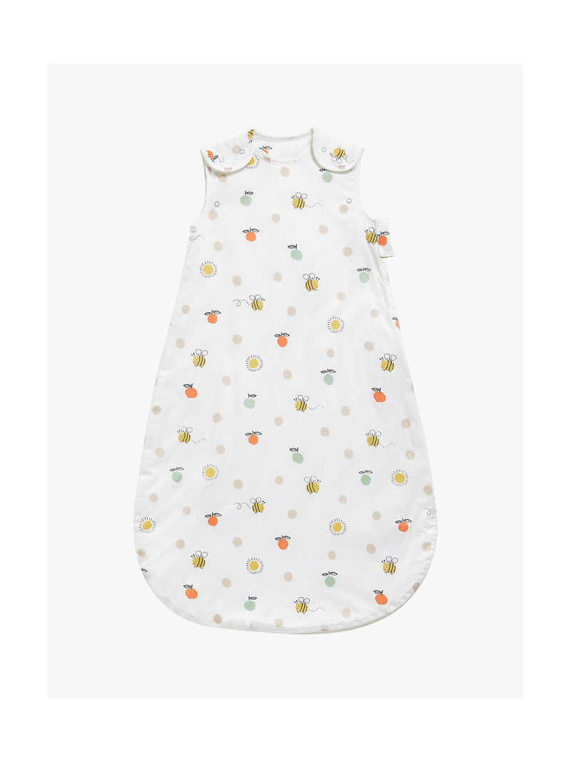 John Lewis bee and sun print baby sleeping bag 1 tog white multi, UK version