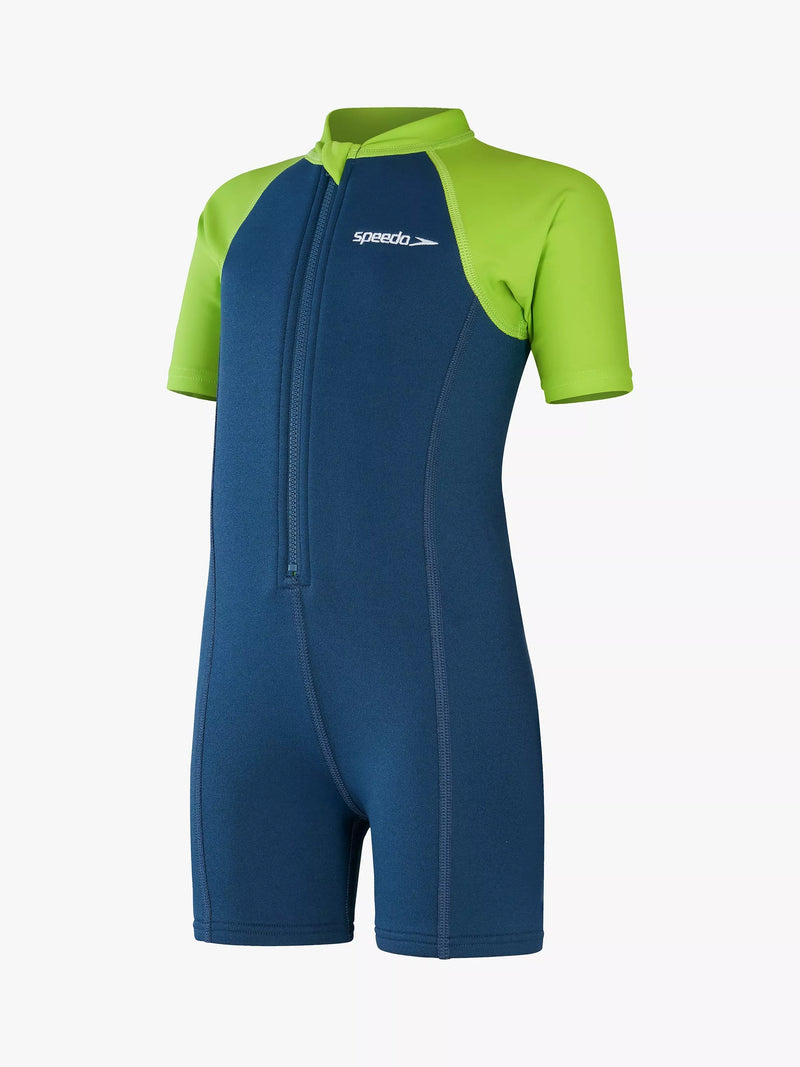 Speedo kids shortie wetsuit blue green neoprene - British brand
