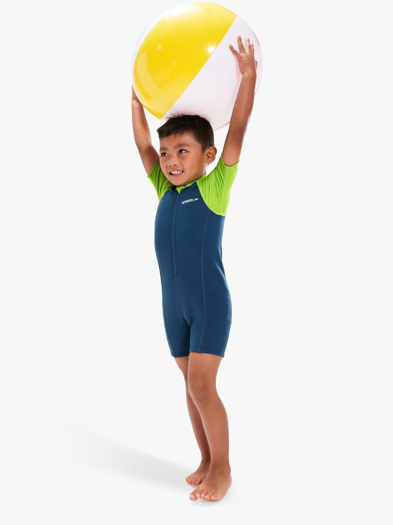 Speedo kids shortie wetsuit blue green neoprene - British brand