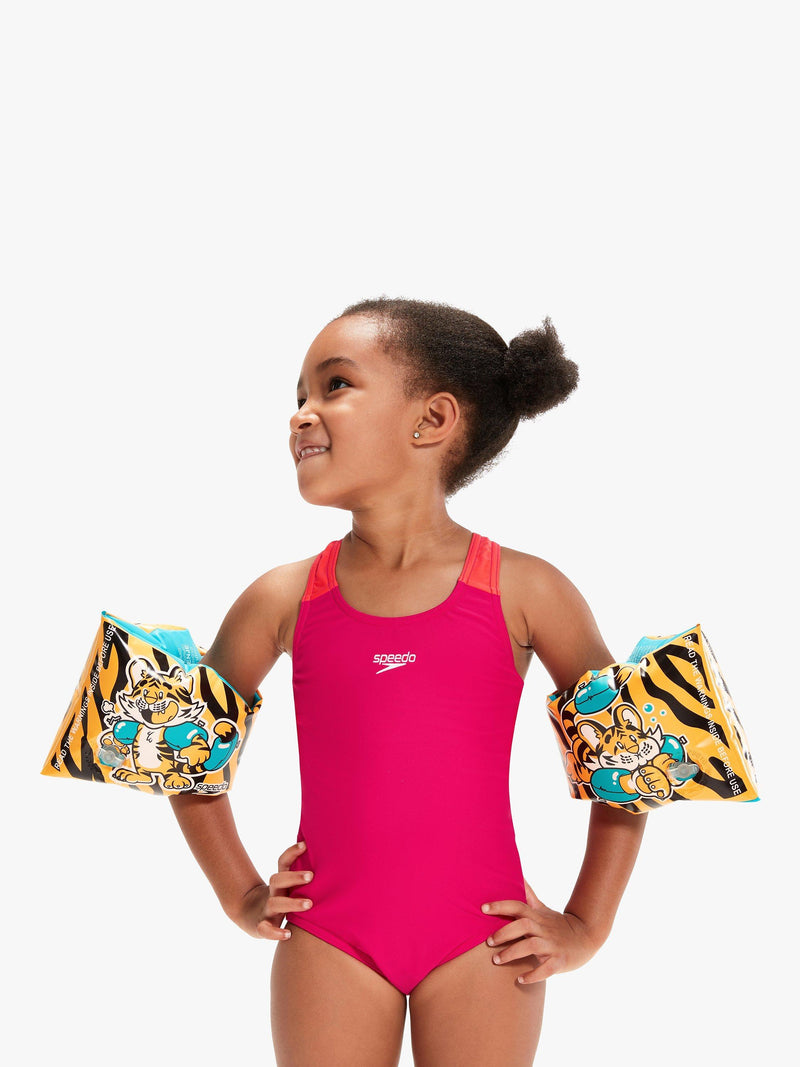 Speedo Baby Tiger Armbands Orange Aqua - British product