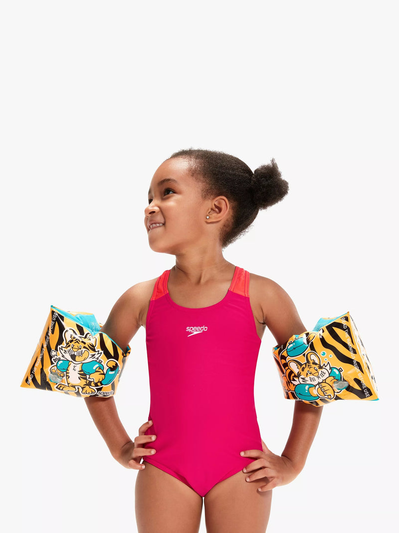 Speedo Baby Tiger Armbands Orange Aqua - British product
