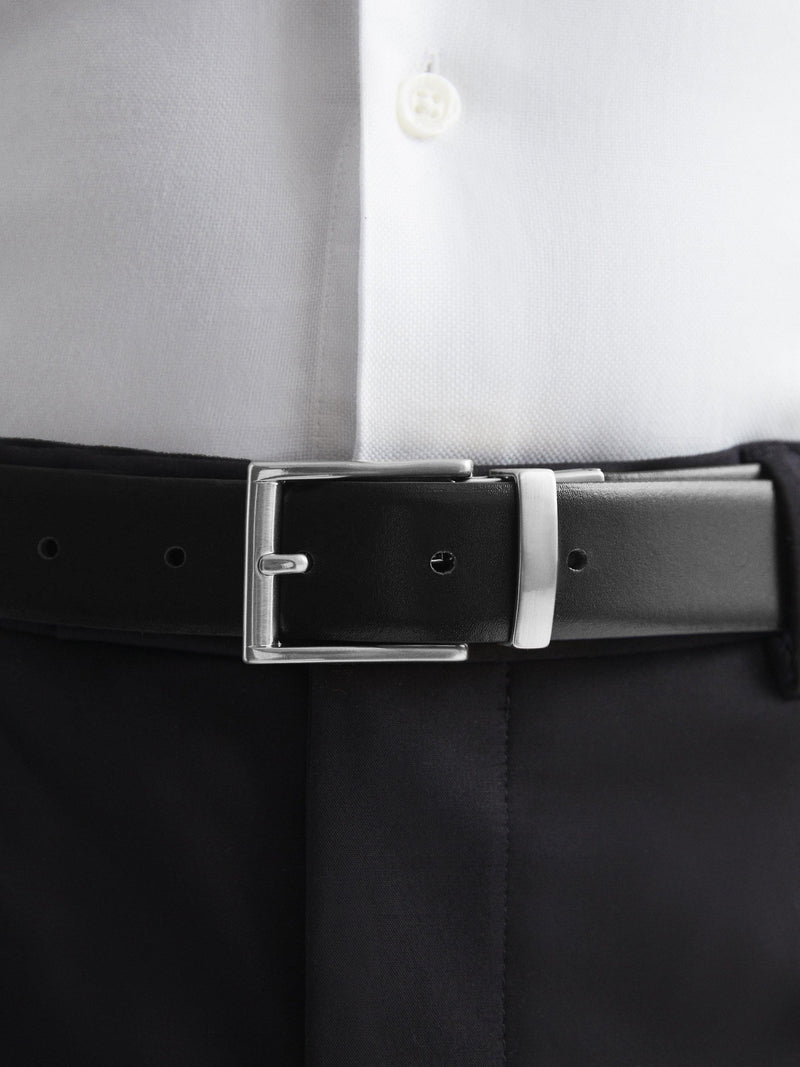 Reiss Ricky reversible saffiano leather belt, UK version