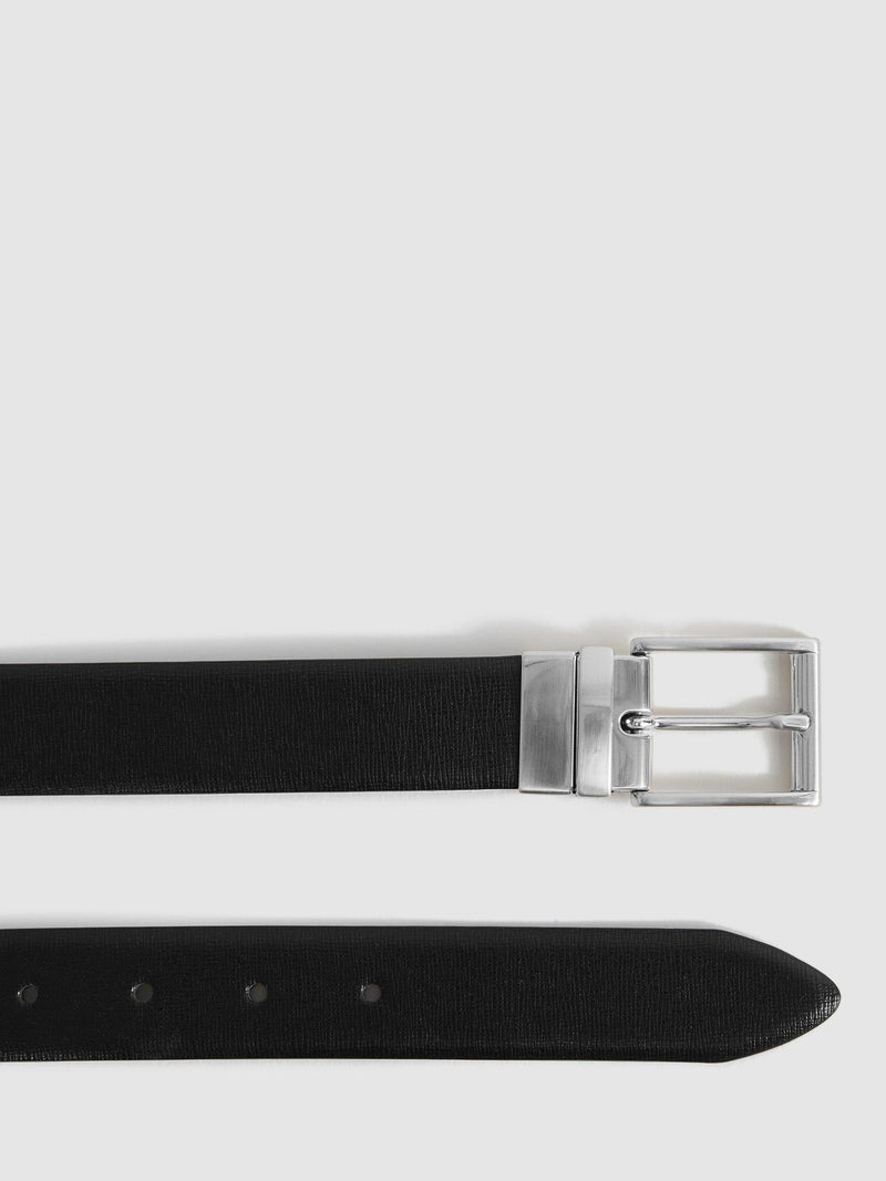 Reiss Ricky reversible saffiano leather belt, UK version