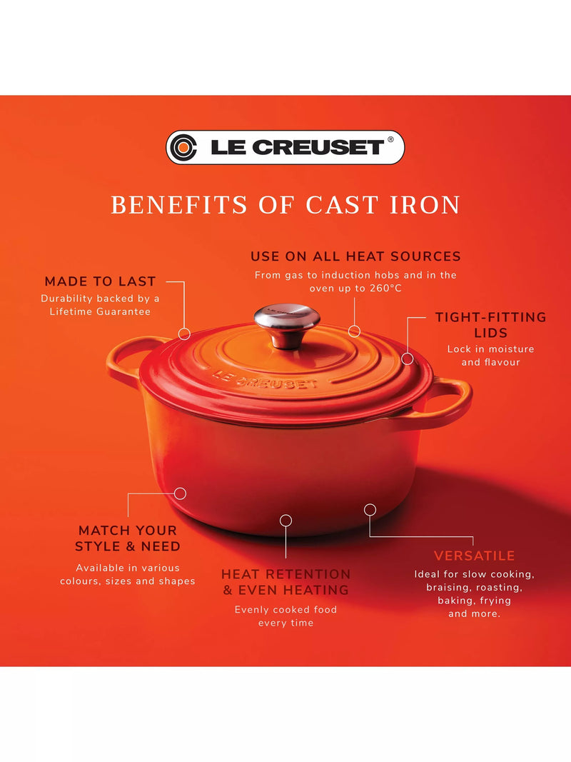 Le Creuset Signature Round Cast Iron Casserole Dish, UK version