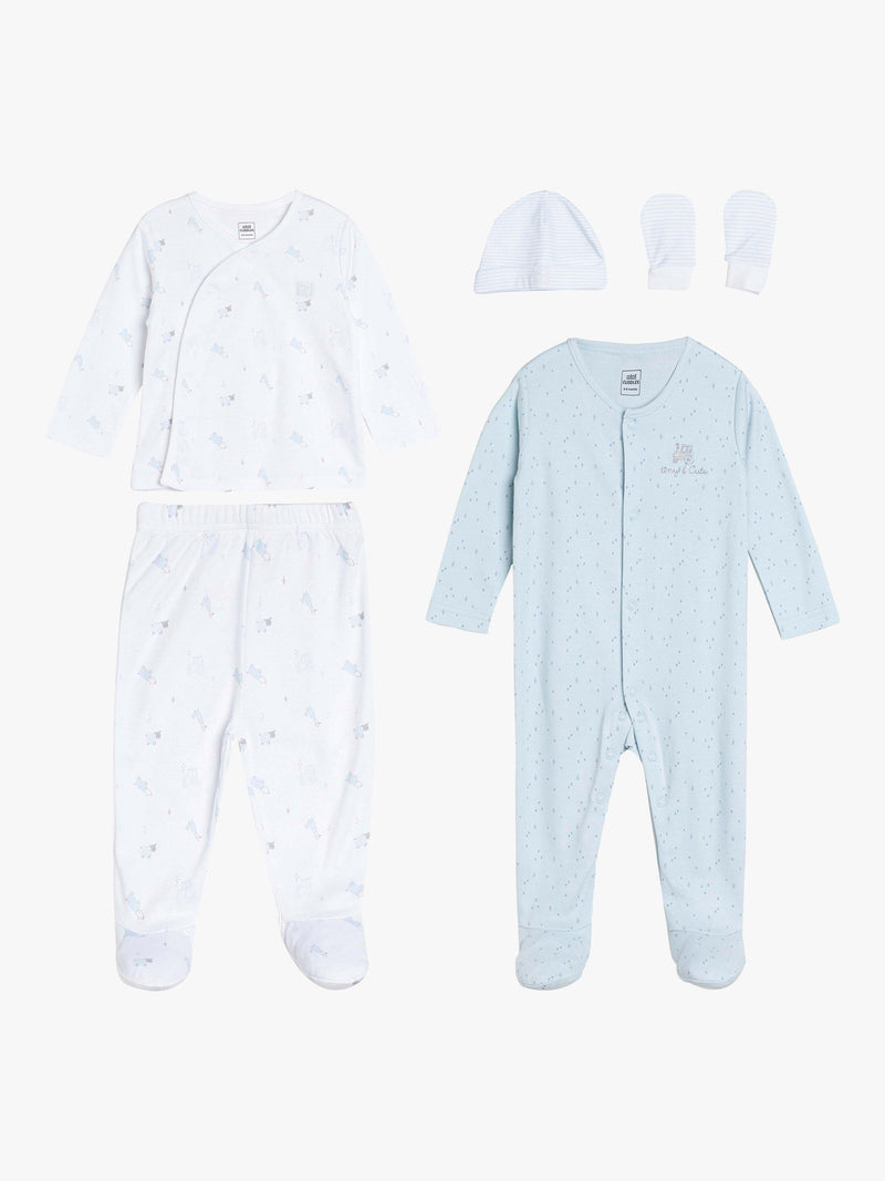 Mini Cuddles Sleepsuits Hat Gloves Set White, imported from the UK