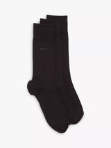 John Lewis BOSS Ribbed Iconic Logo Cotton Blend Crew Socks, Pack of 3- Buy online at McGrocer