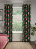 Sanderson King Protea teal eyelet curtains pair (British brand)