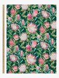 Sanderson King Protea teal eyelet curtains pair (British brand)