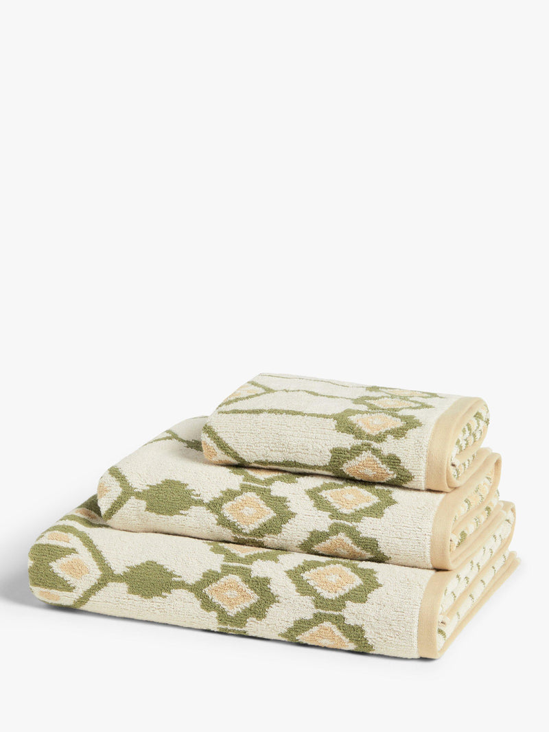 Pure Cotton Towels with Ikat Designs in Muted and Bold Colors
