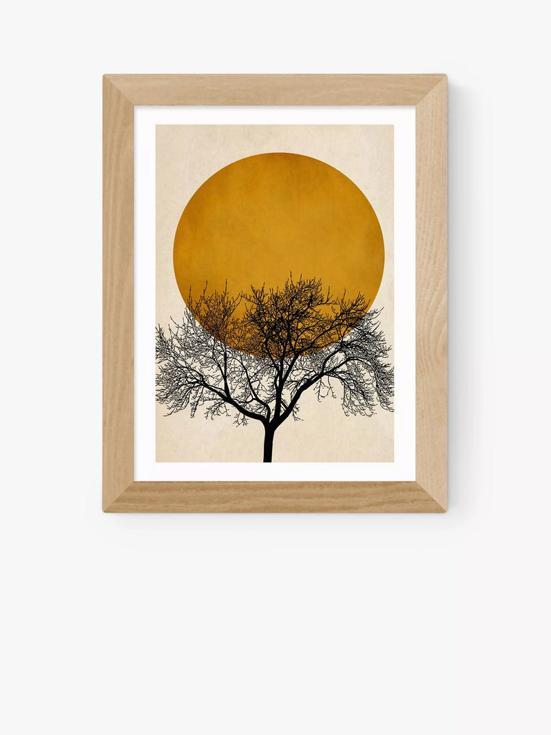 EAST END PRINTS Kubistika 'Winter Morning' Framed Print - Oak Frame 46 x 36cm