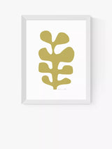 John Lewis EAST END PRINTS Dan Hobday 'Seaweed Mustard' Framed Art Print 30x40cm- Buy online at McGrocer
